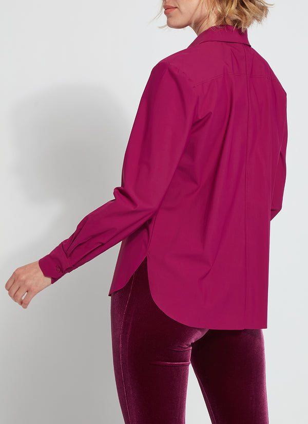 Lyssé Russet Button Down Top Magic Violet
