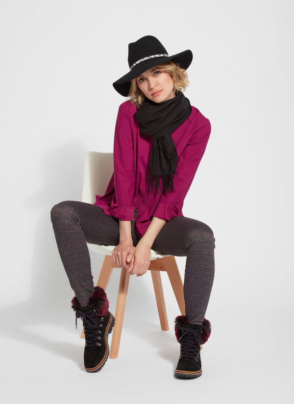 Lyssé Russet Button Down Top Magic Violet