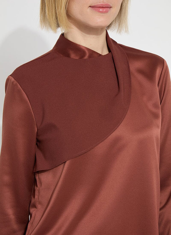 Lyssé Sally Draped Blouse Rich Clay