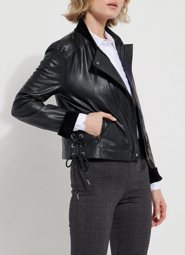 Lyssé Sawyer Moto Bomber Jacket Kohl Black
