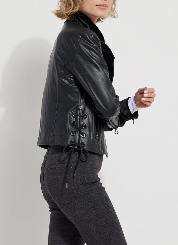 Lyssé Sawyer Moto Bomber Jacket Kohl Black