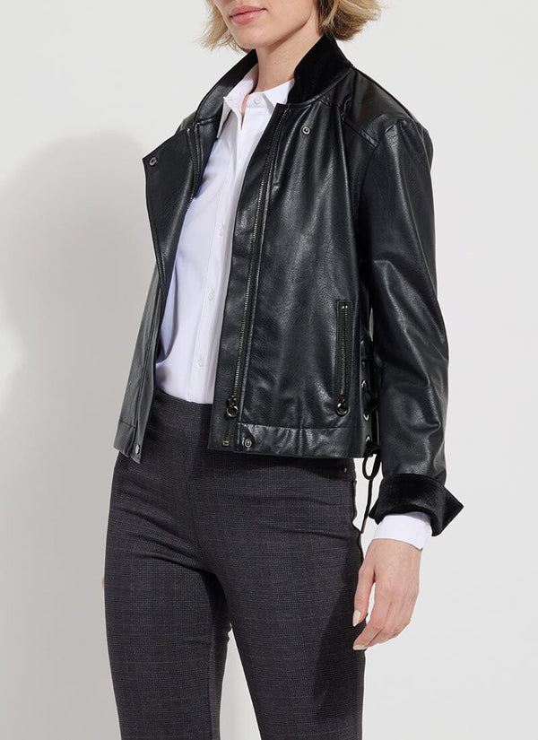 lyssé Sawyer Moto Bomber Jacket Kohl Black