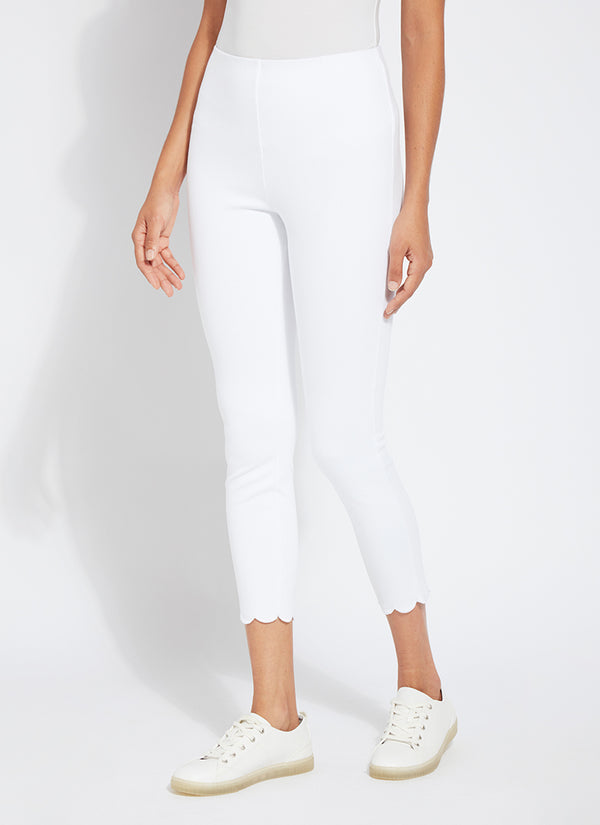 Lyssé Scallop Hem Denim (25.5" Inseam) White