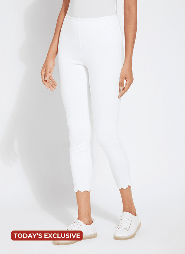 Lyssé Scallop Hem Denim (25.5" Inseam) White