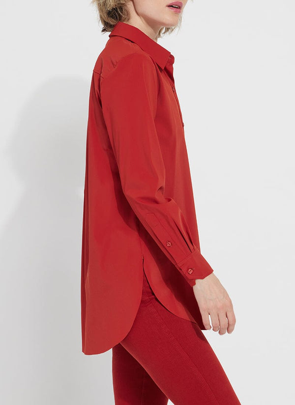 Lyssé Schiffer Button Down- Matte Red Matte Red