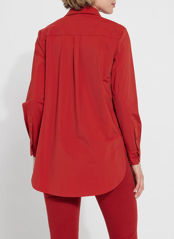 Lyssé Schiffer Button Down- Matte Red Matte Red