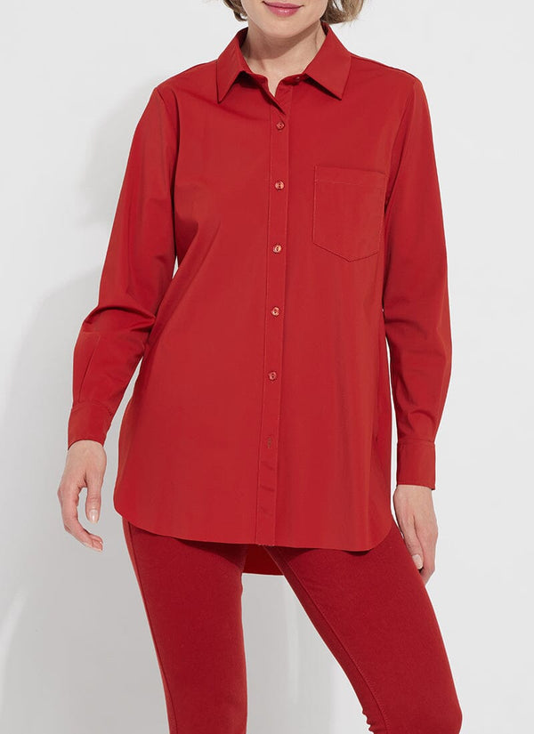 lyssé Schiffer Button Down- Matte Red Matte Red
