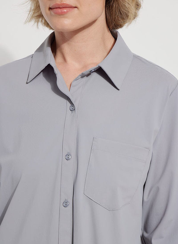 Lyssé Schiffer Button Down- Shadow Gray Shadow Gray