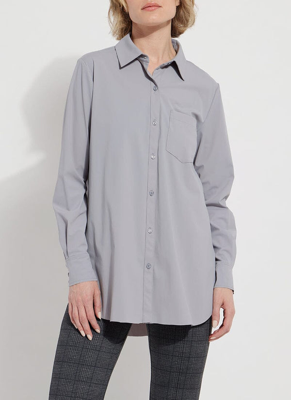 lyssé Schiffer Button Down- Shadow Gray Shadow Gray