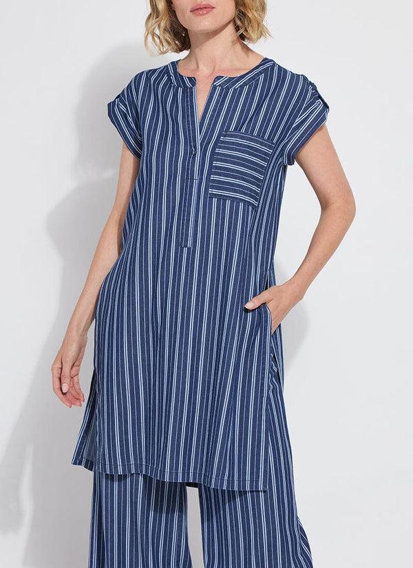 Lyssé Serefina Long Tunic Vacay Chambray Stripe