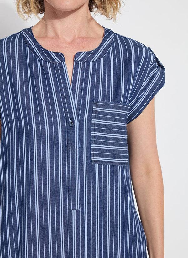 Lyssé Serefina Long Tunic Vacay Chambray Stripe