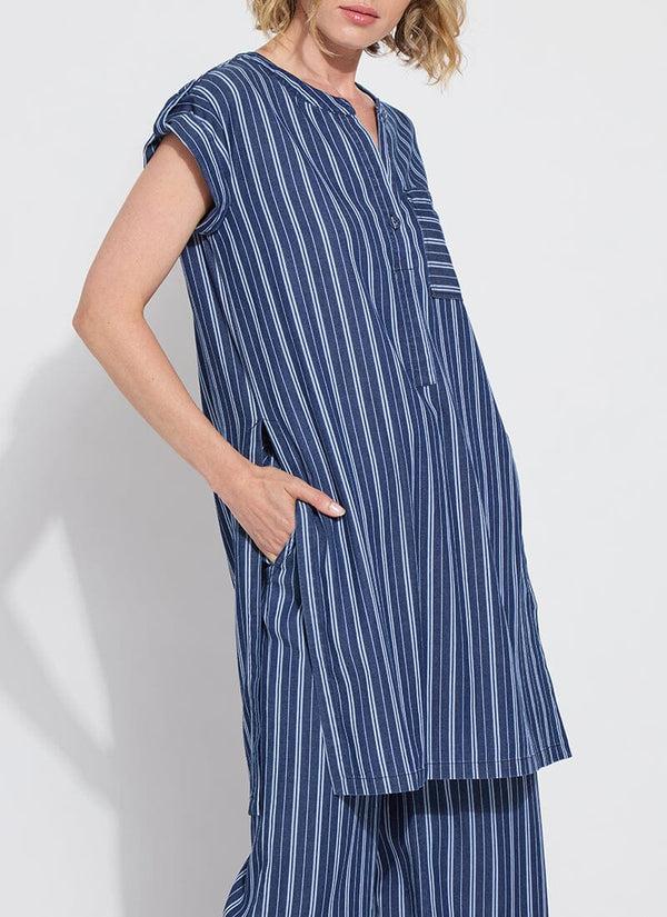 Lyssé Serefina Long Tunic Vacay Chambray Stripe