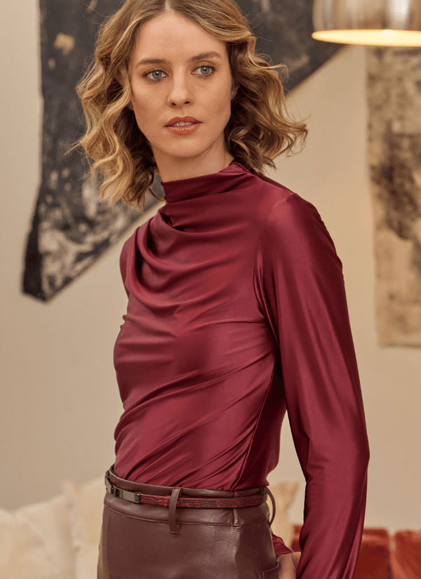 lyssé Shalom Satin Jersey Maroon