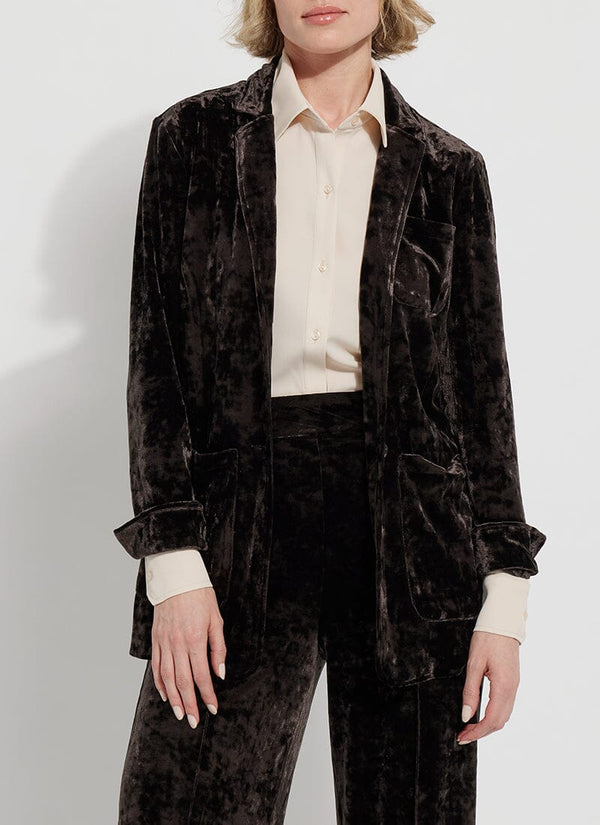 lyssé Shay Crushed Velvet Blazer Double Espresso
