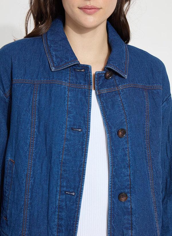 Lyssé Sloane Quilted Denim Jacket Dark Midwash
