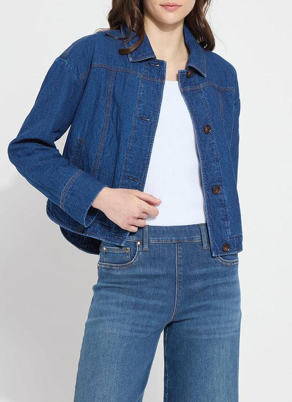 Lyssé Sloane Quilted Denim Jacket Dark Midwash