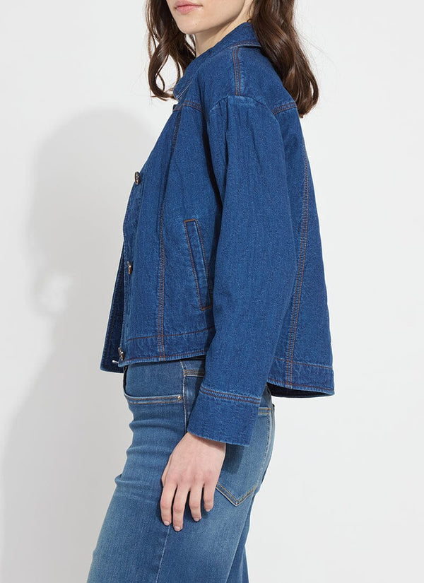 Lyssé Sloane Quilted Denim Jacket Dark Midwash