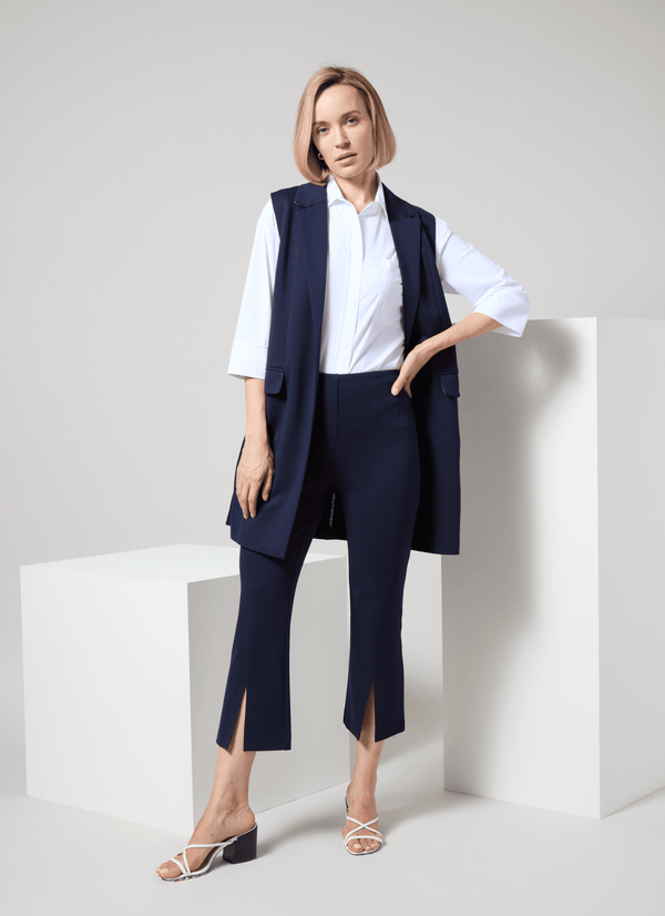 Lyssé Sophie 3/4 Sleeve Cropped Shirt White