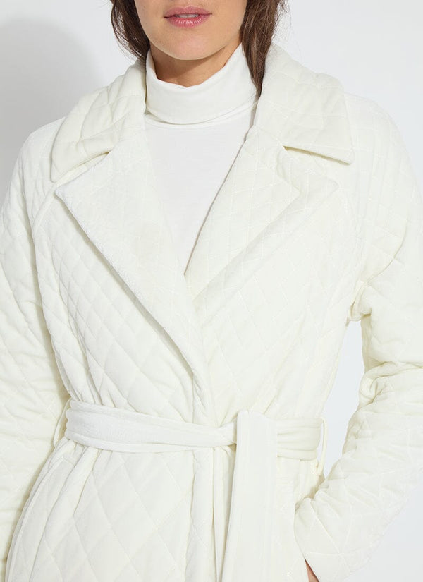 Lyssé Starla Quilted Velvet Trench Coat Snow White