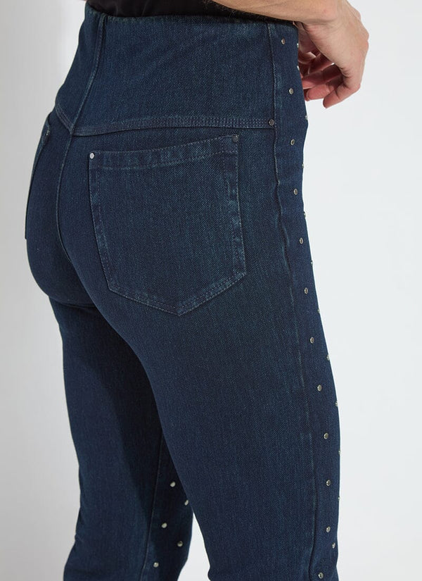 Lyssé Studded Boyfriend Denim (26" Inseam) Indigo