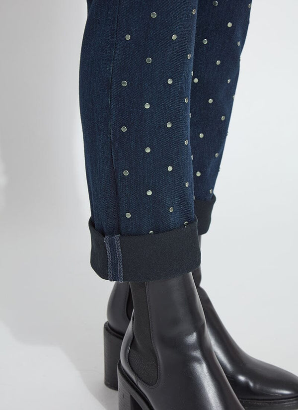 Lyssé Studded Boyfriend Denim Curvy Indigo