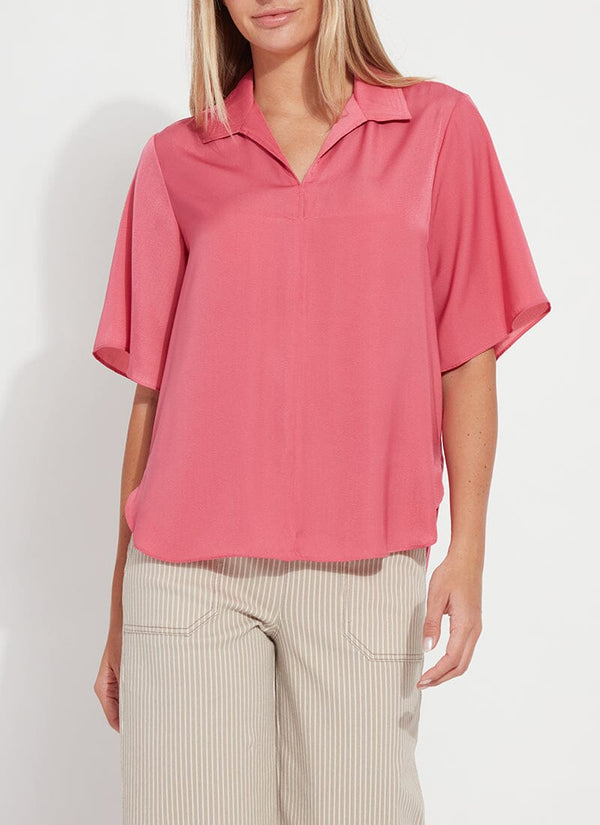 Lyssé Telia Cropped Pull On Top Coral Rose