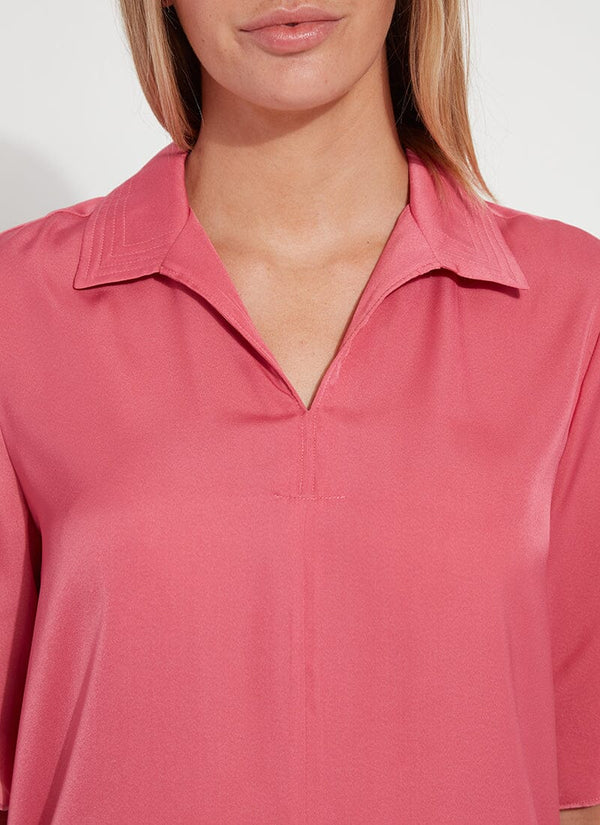 Lyssé Telia Cropped Pull On Top Coral Rose