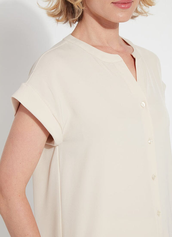 Lyssé Tempo Short Sleeve Shirt Light Almond