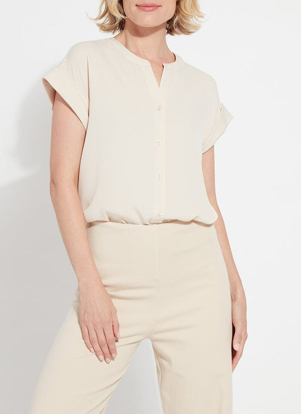 Lyssé Tempo Short Sleeve Shirt Light Almond