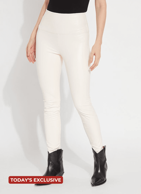 Lyssé Textured Leather Legging (28.5" Inseam) Chalk