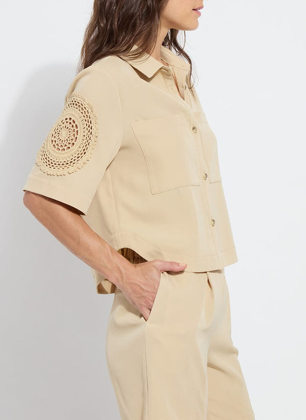 Lyssé Tyla Crochet Detail Short Slv Jacket Raffia