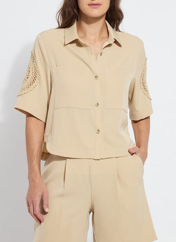 lyssé Tyla Crochet Detail Short Slv Jacket Raffia