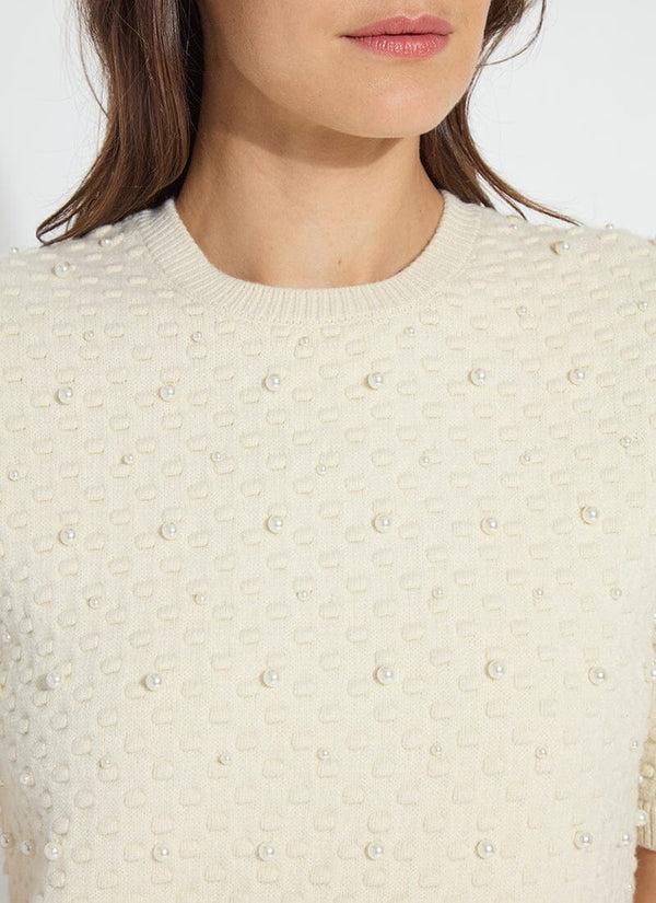 Lyssé Valentina Pearl Short Sleeve Sweater Black