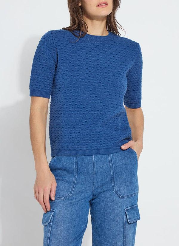 Lyssé Valentina Short Sleeve Sweater French Blue