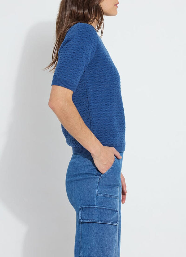 Lyssé Valentina Short Sleeve Sweater French Blue
