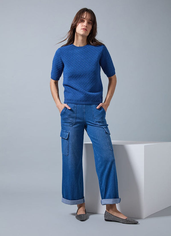 lyssé Valentina Short Sleeve Sweater French Blue