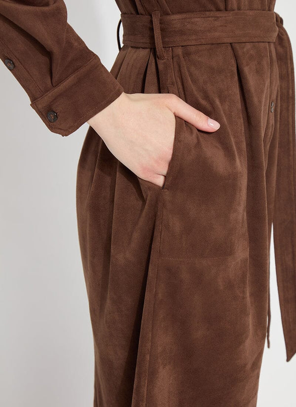 Lyssé Vegan Suede Schiffer Dress Warm Brown