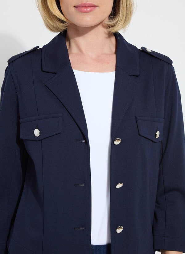 Lyssé Veronica Ponte Crop Blazer True Navy