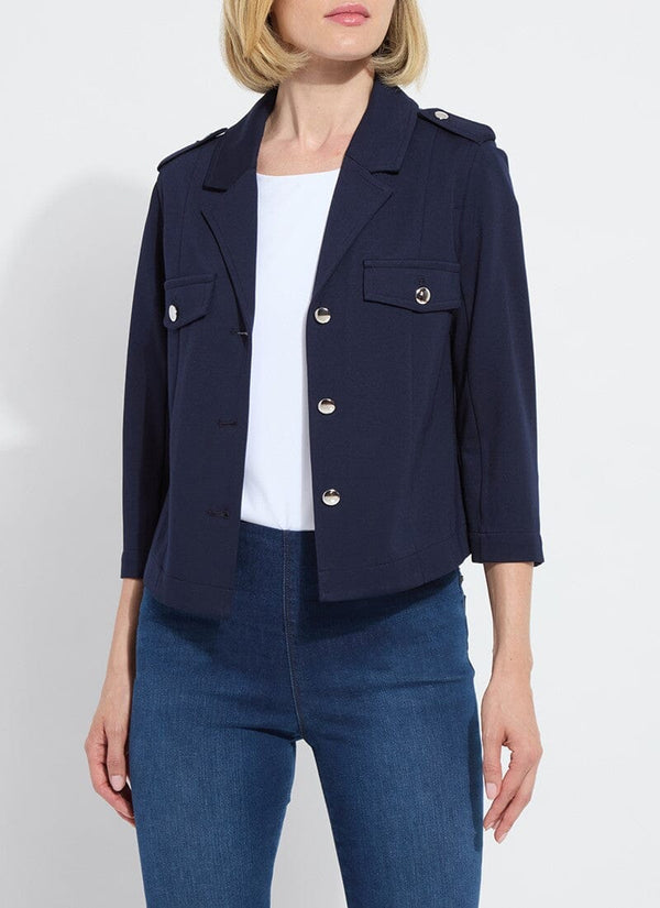lyssé Veronica Ponte Crop Blazer True Navy