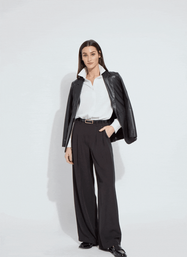 lyssé Versatile Vegan Leather Blazer Black