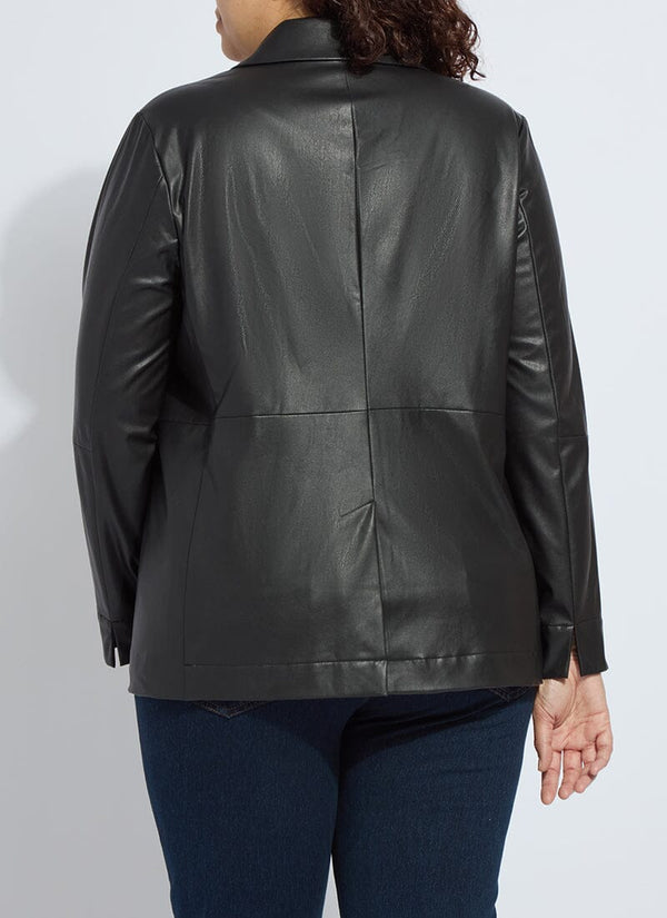 Lyssé Versatile Vegan Leather Blazer Curvy Black