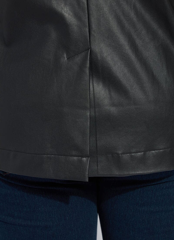 Lyssé Versatile Vegan Leather Blazer Curvy Black