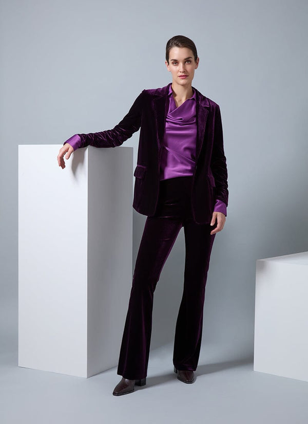 Lyssé Wallis Draped Cowl Neck Top Purple Ornament