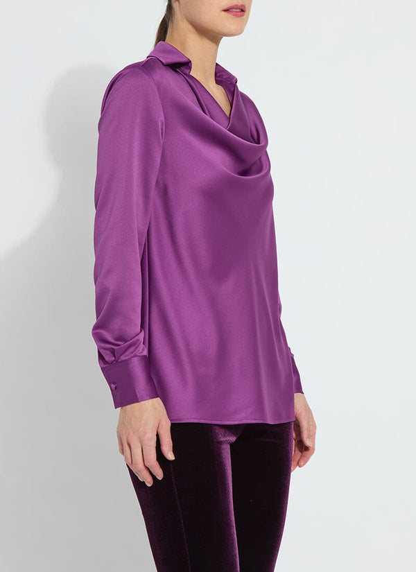 Lyssé Wallis Draped Cowl Neck Top Purple Ornament