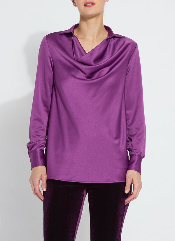 lyssé Wallis Draped Cowl Neck Top Purple Ornament