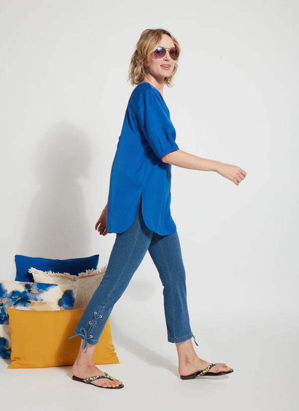 Lyssé Zealand Top Blue Sea