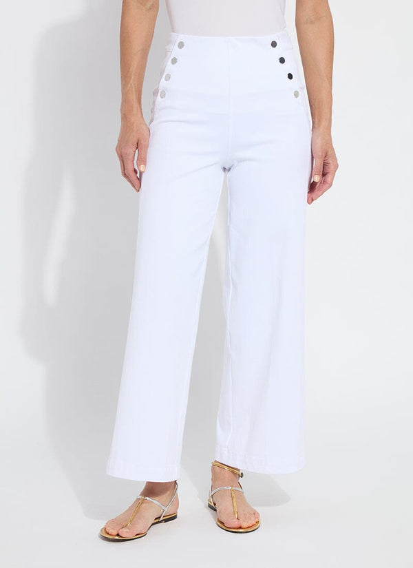 lyssé Mallory Sailor Hi Waist Wide Leg Denim (28" Inseam) White