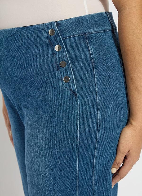 Lyssé Mallory Sailor Hi Waist Wide Leg Denim (Plus Size 28" Inseam) White