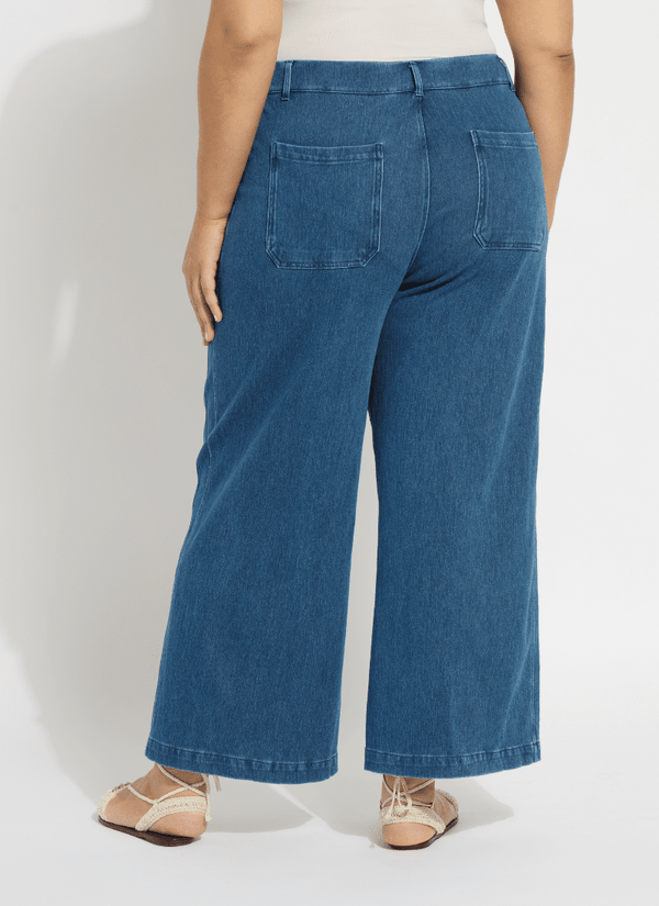 Lyssé Mallory Sailor Hi Waist Wide Leg Denim (Plus Size 28" Inseam) White