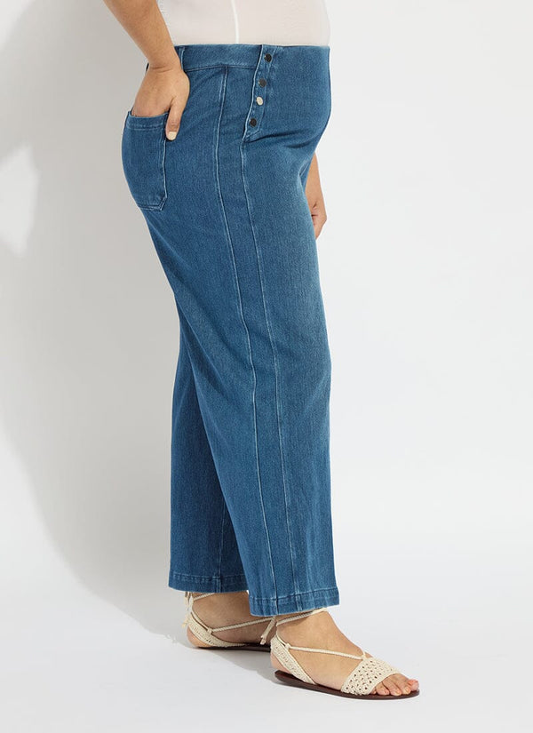 Lyssé Mallory Sailor Hi Waist Wide Leg Denim (Plus Size 28" Inseam) White